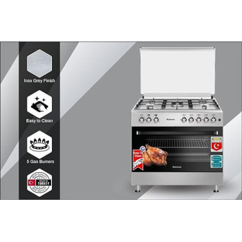 Haiwoo Cooking Range Top Front Ss Panal With Inox Sides, Gas Burner 5, Voltage AC220-240V, Model HCR 9060 - HIX