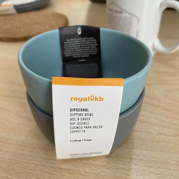 Royal VKB Outdoor Dining Bundle 12 Bowls 1 Box Of Bowls Colour Gray And Blue W15CM, H6 CM