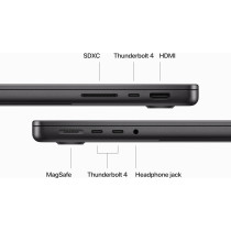 Apple MacBook Pro Laptop 14.2 Inch, Liquid Retina XDR Display, Apple M3 Pro Chip With 11 Core CPU, 14 Core GPU, 18GB Unified Memory, 512GB SSD, Space Black, MRX33