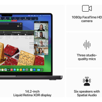 Apple MacBook Pro Laptop 14.2 Inch, Liquid Retina XDR Display, Apple M3 Pro Chip With 11 Core CPU, 14 Core GPU, 18GB Unified Memory, 512GB SSD, Space Black, MRX33