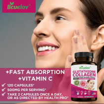 BCuelov Glutathione Collagen Supplement - For Skin Whitening & Brightening Anti-Aging Formula For Skin, Nails, Hair - 60 Capsules