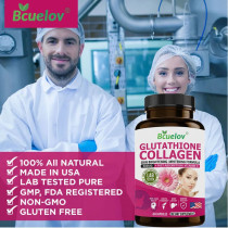 BCuelov Glutathione Collagen Supplement - For Skin Whitening & Brightening Anti-Aging Formula For Skin, Nails, Hair - 60 Capsules