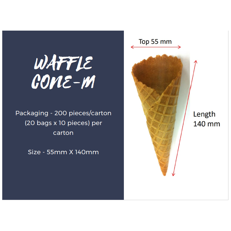 Gelato / HardIce-cream/ Soft Ice-Cream Waffle  Cone -Size S 220 Pcs