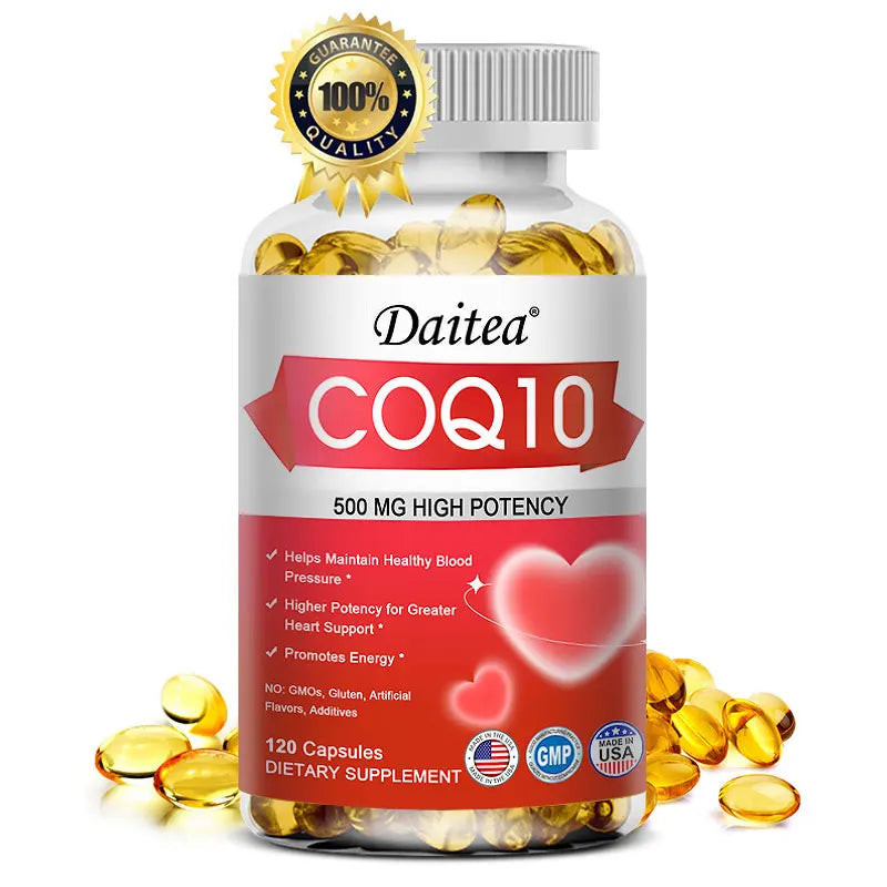 Coenzyme Q10 (CoQ10) Antioxidant for Blood Circulation, Stress, Body Energy and Better Absorption - 120 Softgel Capsules