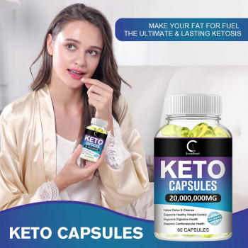 Keto Fat Burning Capsules For Belly Fat, Weight Loss and Digestive Health - 60 Capsules