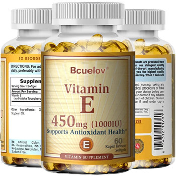 Vitamin E Supplement - Natural Antioxidant, Prevents signs of Aging, Supports immune System, 60 Softgel Capsules