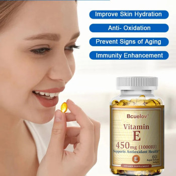 Vitamin E Supplement - Natural Antioxidant, Prevents signs of Aging, Supports immune System, 60 Softgel Capsules