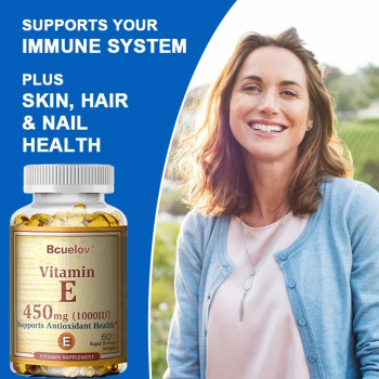 Vitamin E Supplement - Natural Antioxidant, Prevents signs of Aging, Supports immune System, 60 Softgel Capsules