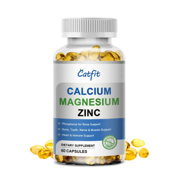 Calcium, Magnesium and Zinc Supplement with Vitamin D3 For Strong Bones & Teeth, Heart and Nerve & Immune Function Support - 60 Tablets