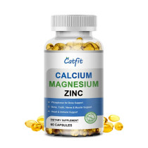 Calcium, Magnesium and Zinc Supplement with Vitamin D3 For Strong Bones & Teeth, Heart and Nerve & Immune Function Support - 60 Tablets