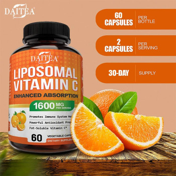 Vitamin C Supplement for Wrinkle, Healthy Skin, Bone Density and Boost Metabolism - 120 Tablets