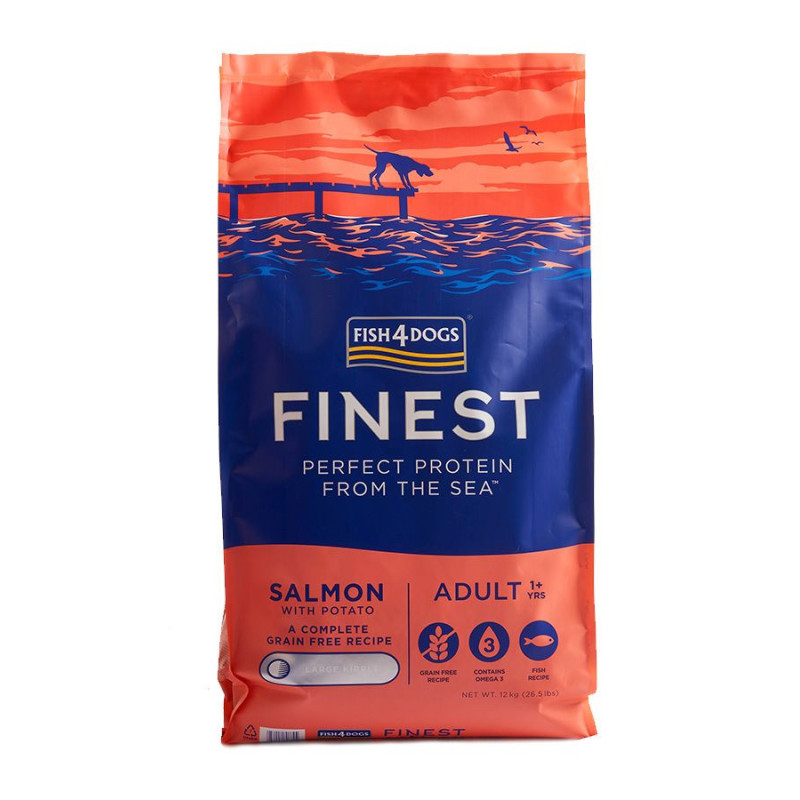 Fish4Dogs 12kg Finest Salmon Large Kibble Adult Dry Dog Food