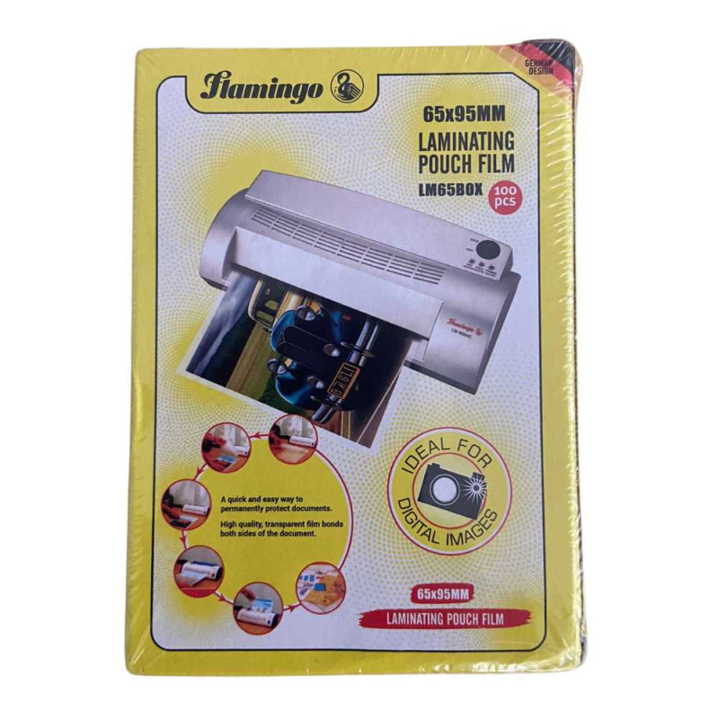 Laminating Pouch 125 Mic High Gloss Crystal Clear - Card Size- 100 Pcs (65X95Mm)