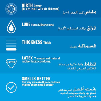 Durex Extra Safe Extra Lubed Condoms For Men, Pack of 6