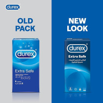 Durex Extra Safe Extra Lubed Condoms For Men, Pack of 6