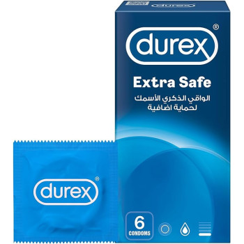 Durex Extra Safe Extra Lubed Condoms For Men, Pack of 6