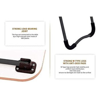 Folding Bed Laptop Table Brown/White 60 x 40cm