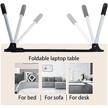 Folding Bed Laptop Table Brown/White 60 x 40cm