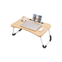 Folding Bed Laptop Table Brown/White 60 x 40cm