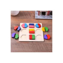 Ehome Wooden Geometric Shapes Montessori Puzzle 15 x 15cm