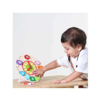 Wooden Shape Sorting Clock Toddlers D 8.4 Inch