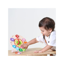 Wooden Shape Sorting Clock Toddlers D 8.4 Inch