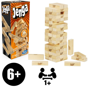 Hasbro 54-Piece Classic Jenga Stacking Block Kit A2120 9.84 x 3.94 x 5.91 Inch