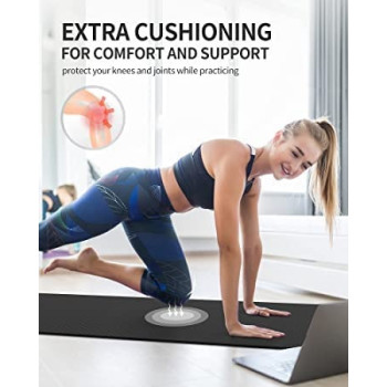 Extra Thick High Density Exercise Yoga Mat For Pilates With Carrying Strap And Bag