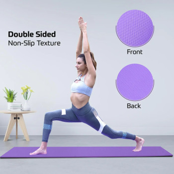 Extra Thick High Density Exercise Yoga Mat For Pilates With Carrying Strap And Bag