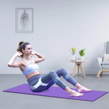 Extra Thick High Density Exercise Yoga Mat For Pilates With Carrying Strap And Bag