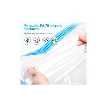 10-Piece Transparent Vacuum Bag Clothes Storage With Hand Pump Clear