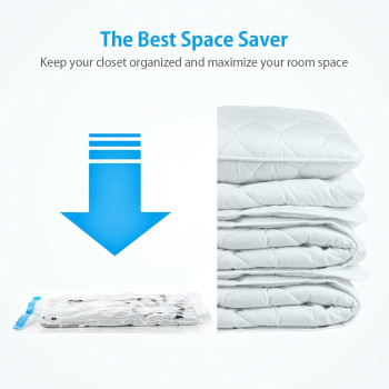 10-Piece Transparent Vacuum Bag Clothes Storage With Hand Pump Clear