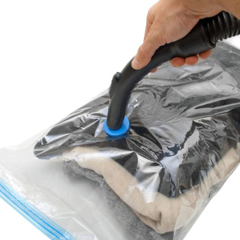 10-Piece Transparent Vacuum Bag Clothes Storage With Hand Pump Clear