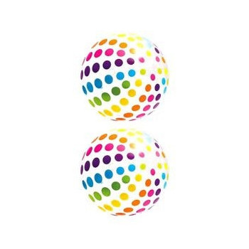 Intex Set Of 2 Jumbo Inflatable Colorful Polka Dot Giant Beach Ball