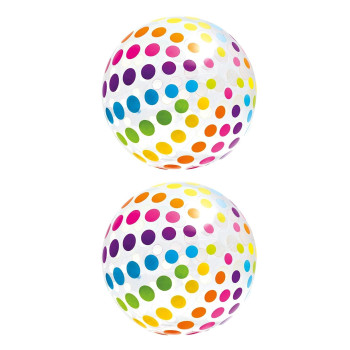 Intex Set Of 2 Jumbo Inflatable Colorful Polka Dot Giant Beach Ball