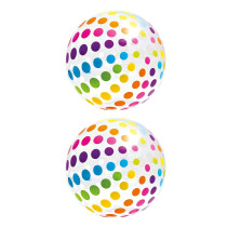 Intex Set Of 2 Jumbo Inflatable Colorful Polka Dot Giant Beach Ball