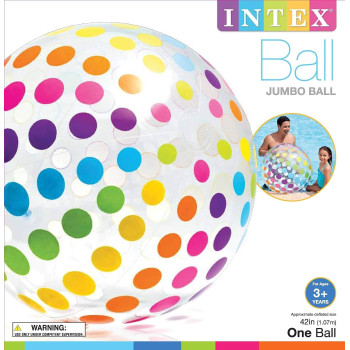 Intex Set Of 2 Jumbo Inflatable Colorful Polka Dot Giant Beach Ball