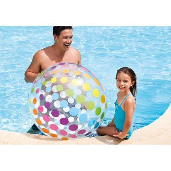 Intex Set Of 2 Jumbo Inflatable Colorful Polka Dot Giant Beach Ball