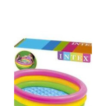 Intex 3 Ring Portable Inflatable Lightweight Compact Circular Swimming Pool 86 x 25cm