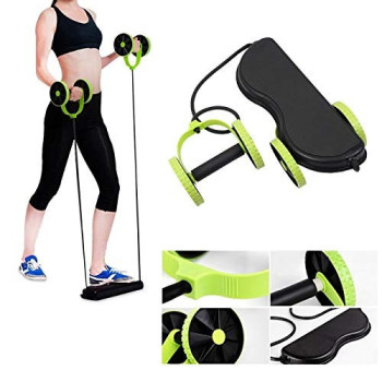 Abdominal Waist Slimming Trainer Exerciser Roller Double Ab Wheel Fitness Equipment Yoga Resistance Pull Rope For Home Fitness