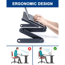 Yxd-1005 Laptop Table Stand Portable Mobile Laptop Standing Desk With Mouse Pad Fully Ergonomic Mount Book Macbook Laptop Ultra-Light Aluminum Bed Tray Desk Multicolour