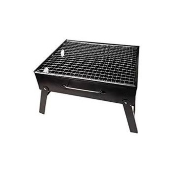 Simple Picnic Barbecue Rack Portable Outdoor Bbq Grill Thickened Black Steel Folding Charcoal Outdoor Tools Black