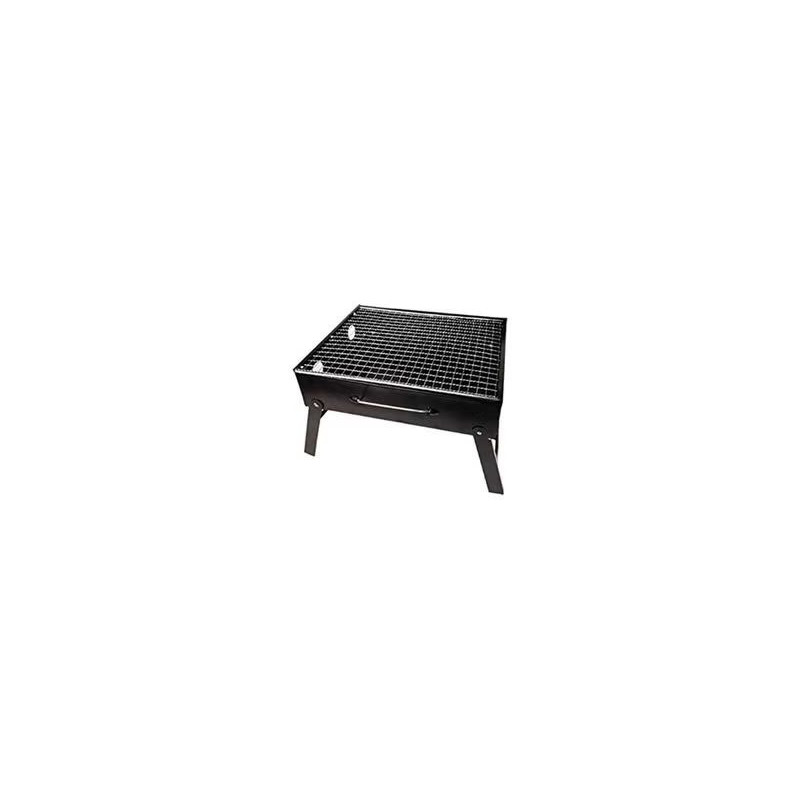 Simple Picnic Barbecue Rack Portable Outdoor Bbq Grill Thickened Black Steel Folding Charcoal Outdoor Tools Black