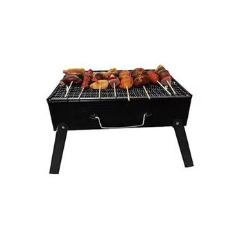 Simple Picnic Barbecue Rack Portable Outdoor Bbq Grill Thickened Black Steel Folding Charcoal Outdoor Tools Black