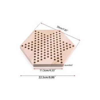 Chinese Checkers Game Wooden Marbles Multicolour For 6+ Years