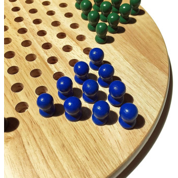 Chinese Checkers Game Wooden Marbles Multicolour For 6+ Years