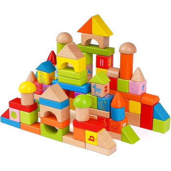 Viga 100-Piece Wooden Alphabet And Number Set