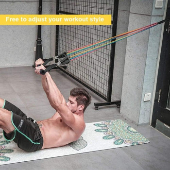 11-Piece Resistance Exercise Band Set With Bag 25 x 6cm