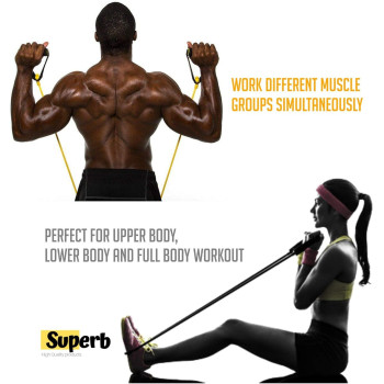 11-Piece Resistance Exercise Band Set With Bag 25 x 6cm