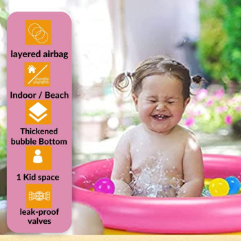 Intex 3 Ring Rainbow Portable Inflatable Lightweight Compact Circular Swimming Pool 86x 86x 25cm
